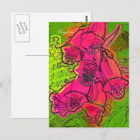 FOXGLOVES POSTKARTE (Vorne/Hinten)