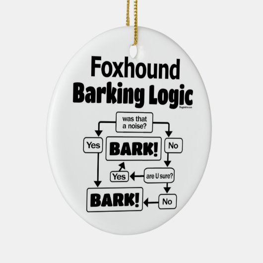 Foxhound Barking Logic Keramik Ornament (Rechts)