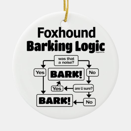 Foxhound Barking Logic Keramik Ornament (Vorne)