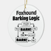 Foxhound Barking Logic Keramik Ornament (Links)
