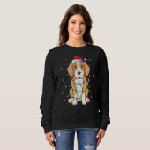 Foxhound Dog Xmas Lighting Weihnachtsmannmütze Fox Sweatshirt (Vorne ganz)