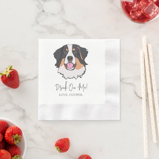 Foxhound Drink auf mich Dog Custom Cocktail Napkin Serviette (Beispiel)