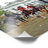 Foxhound Hunde Pferde West Berkshire Hunt England Fotodruck (Ecke)