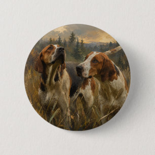 Foxhound-Porträt – Edler Jagdhund Button