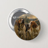 Foxhound-Porträt – Edler Jagdhund Button (Vorne & Hinten)
