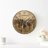 Foxhound-Porträt – Edler Jagdhund Große Wanduhr (Zuhause)