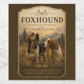 Foxhound-Porträt – Edler Jagdhund Weinetikett (Einzelnes Label)