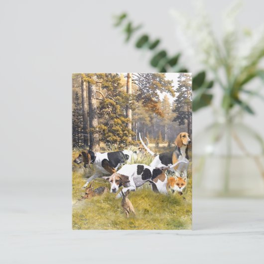 Foxhound Postkarte (Stehend Vorderseite)