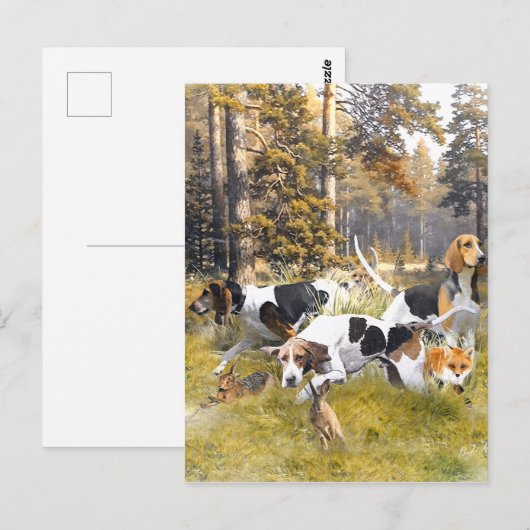 Foxhound Postkarte (Vorne/Hinten)