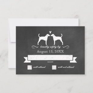 Foxhound-Silhouetten Hochzeit-RSVP-Antwort RSVP Karte