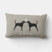 Foxhound Silhouetten Liebe Lendenkissen (Rückseite)