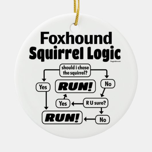Foxhound Squirrel Logic Keramik Ornament (Vorne)