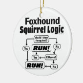 Foxhound Squirrel Logic Keramik Ornament (Links)