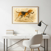 Foxhound Watercolor Art Poster