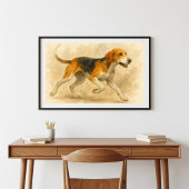 Foxhound Watercolor Art Poster