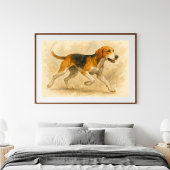 Foxhound Watercolor Art Poster