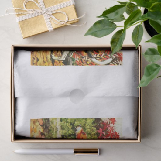 Foxhounds (englisch&amerikanisch) im Herbstholz Seidenpapier (Geschenk)