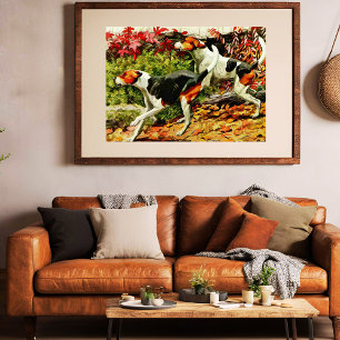 Foxhounds-English&American - im Herbstholz Poster