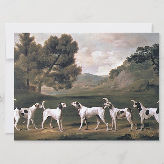 Foxhounds in einer ländlichen Landschaft (von Geor Karte (Vorderseite)