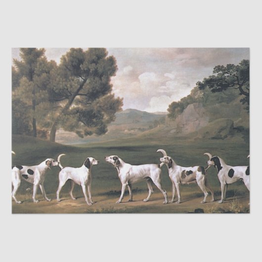 Foxhounds in einer ländlichen Landschaft (von Geor Seidenpapier (Vorderseite)