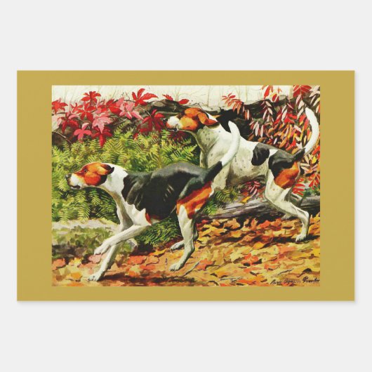 Foxhounds- Malerei Geschenkpapier Set (Vorderseite)