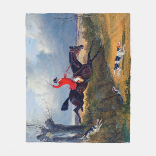 Foxhunting Clearing a Ditch 1839 Dog Fleecedecke (Vorderseite)