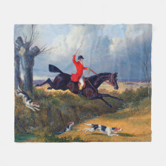Foxhunting Clearing a Ditch 1839 Dog Fleecedecke
