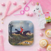 Foxhunting Clearing a Ditch John Herring 1839 Pappteller (Party)