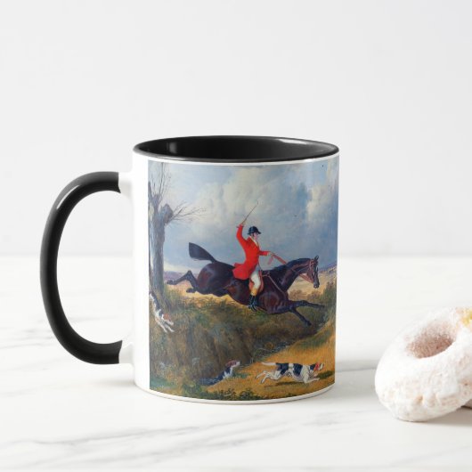 Foxhunting Clearing a Ditch John Herring Tasse (Mit Donut)