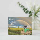 Foxi Moxi Cat's St. Patrick's Day Postkarte (Stehend Vorderseite)