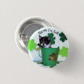 Foxi Moxi's St. Patrick's Day- Cat / Kitten Button (Vorne & Hinten)