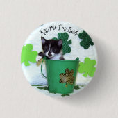 Foxi Moxi's St. Patrick's Day- Cat / Kitten Button (Vorderseite)