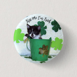 Foxi Moxi's St. Patrick's Day- Cat / Kitten Button