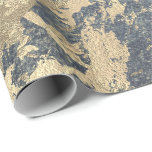 Foxier Blue Gray Gold Marble Shiny Metallic Grungy Geschenkpapier<br><div class="desc">Minimalismus und Eleganz nach den Trends der Inneneinrichtung. Für viele Luxus-Glam-Situationen</div>