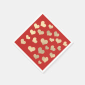 Foxier Gold Blush Confetti Herz Vivid Red Bridal Serviette (Ecke)