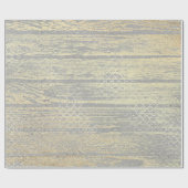 Foxier Gold Gray Wood Shabby Quatrefoil Silver Geschenkpapier (Flach)