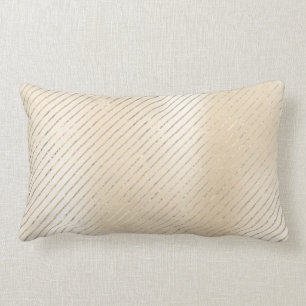 Foxier Gold Metallic Stripes Lines Pearly Creamy Lendenkissen