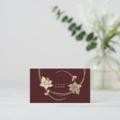 Foxier Gold Rose Burgundy Maroon Floral Glam Visitenkarte (Stehend Vorderseite)