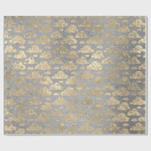 Foxier Silver Gray Glitzer Clouds Metallic Silver Geschenkpapier (Flach)