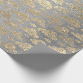 Foxier Silver Gray Glitzer Clouds Metallic Silver Geschenkpapier (Ecke)