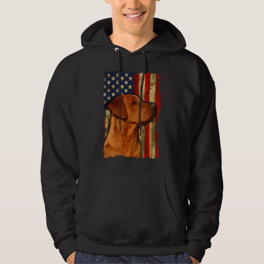 Foxred Labrador Retriever Us Flag Fox Red Hoodie (Vorderseite)