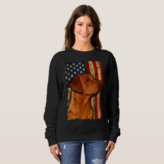 Foxred Labrador Retriever Us Flag Fox Red Labrador Sweatshirt (Vorne ganz)