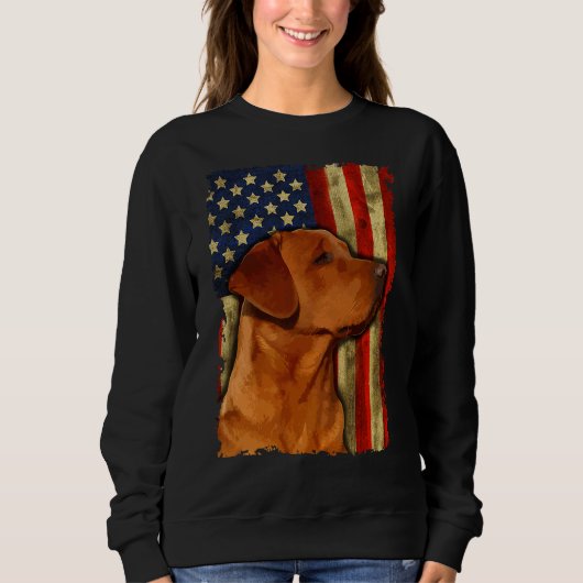 Foxred Labrador Retriever Us Flag Fox Red Labrador Sweatshirt (Vorderseite)