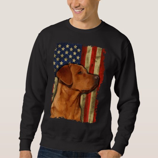 Foxred Labrador Retriever Us Flag Fox Red Labrador Sweatshirt (Vorderseite)