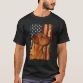 Foxred Labrador Retriever US Flag Fox Red Labrador T-Shirt (Vorderseite)
