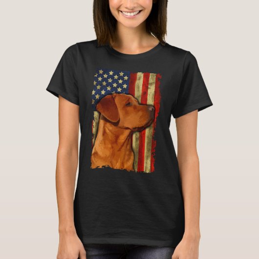 Foxred Labrador Retriever Us Flag Fox Red Labrador T-Shirt (Vorderseite)