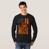 Foxred Labrador Retriever Us Flag Fox Red T-Shirt (Vorne ganz)