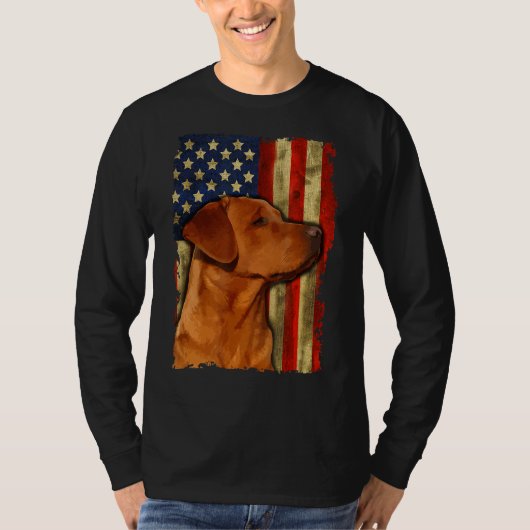 Foxred Labrador Retriever Us Flag Fox Red T-Shirt (Vorderseite)