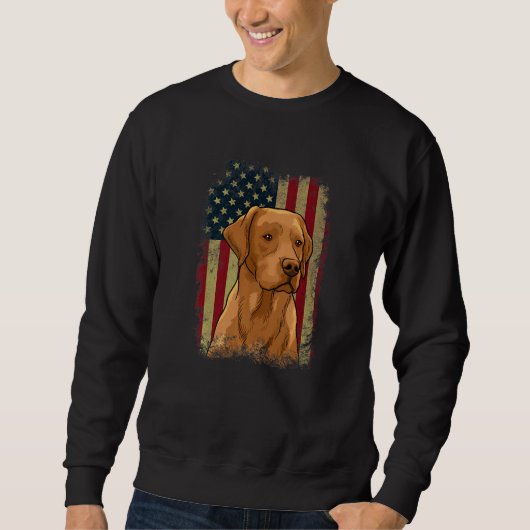 Foxred Labrador US Flag Dog Lover Fox Red lab Prem Sweatshirt (Vorderseite)