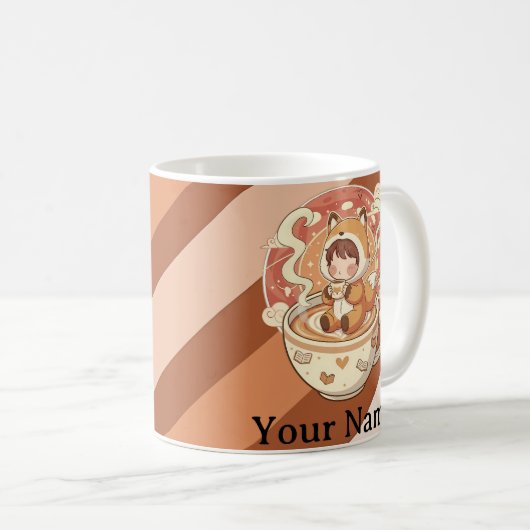 Fox's Cozy Read Morning Coffee Mug Kaffeetasse (VorderseiteRechts)